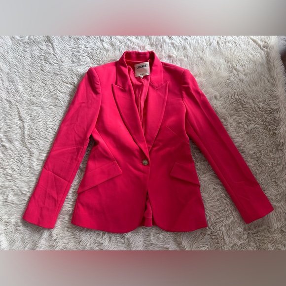 L’Agence Chamberlain Blazer Jacket in Hibiscus Coral Red Size 2 - Picture 4 of 16